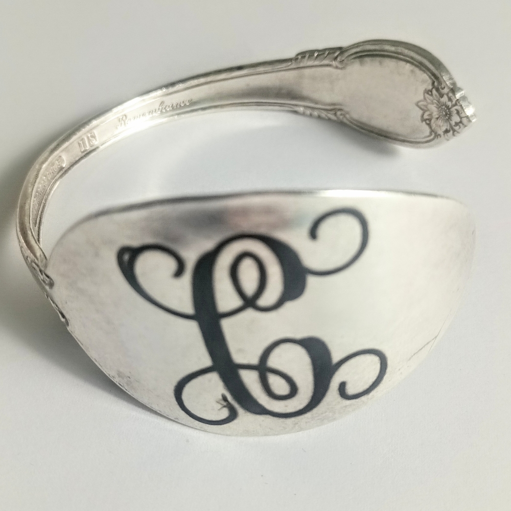 Silver Monogrammed Spoon Bracelet